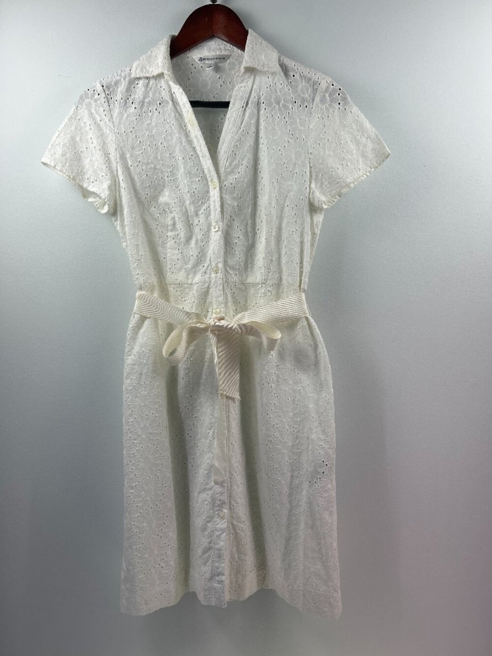 Brooks Brothers White Daisy Eyelet Lace Cotton Dress Sz 2